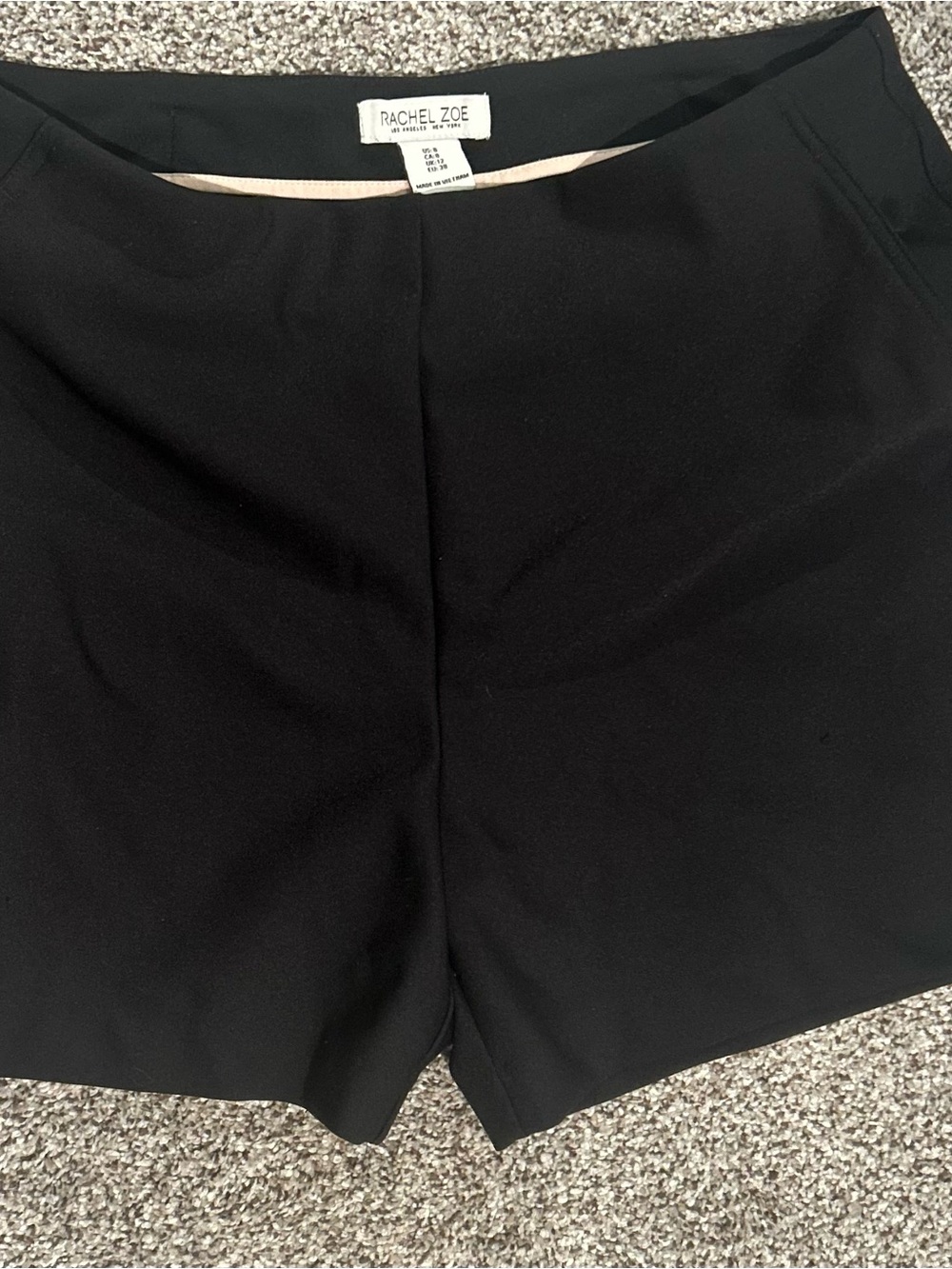 Rachel Zoe Black High-Waist Tailored Shorts